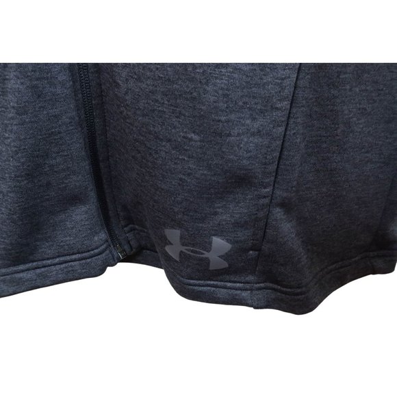 UNDER ARMOUR XL Charcoal Gray Cold Gear Logo Sleeve Loose Zip Hoodie Sweatshirt - Picture 4 of 7